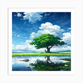 Tree In The Water Art Print