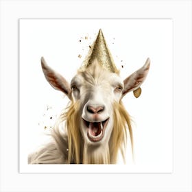 Goat In A Party Hat Art Print