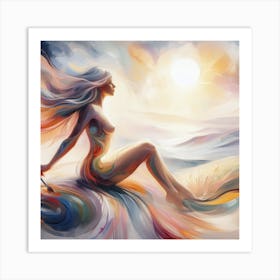 Woman relaxing Art Print