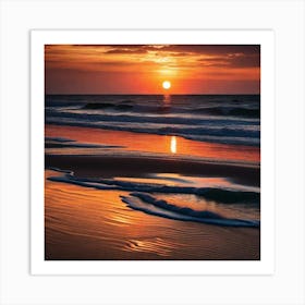 Sunset On The Beach 425 Art Print