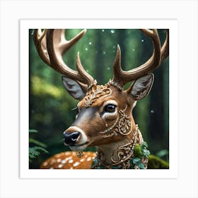 Deer In The Forest 81 Art Print