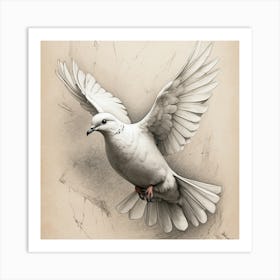 Dove In Flight  ma Art Print