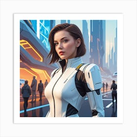 Futuristic Girl 15 Art Print