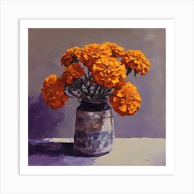 Oranges In A Vase Art Print