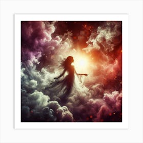 Girl In The Clouds Art Print