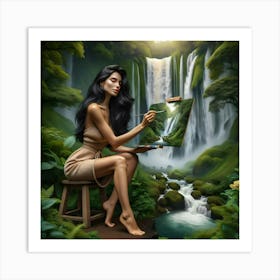 Girl In The Forest Art Print