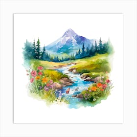 Watercolor Landscape 8 Art Print