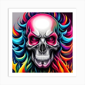 Colorful Skull Art Print