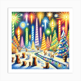 Super Kids Creativity:Christmas In The Snow Art Print