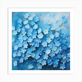 Blue Flowers 12 Art Print