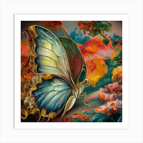 Classical Style Butterfly Painting IV Art Print