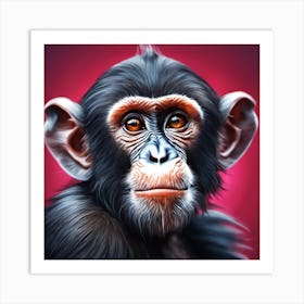 Chimpanzee Portrait 28 Art Print