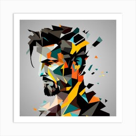 Abstract Portrait Of A Man Art Print