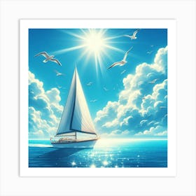 Sailboat In The Sea Affiche