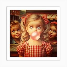 Vintage country girl Art Print