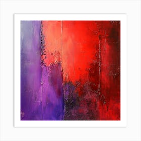 Red And Purple Abstract Painting Art Print