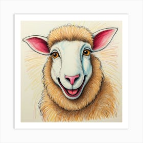 Sheep Face Art Print