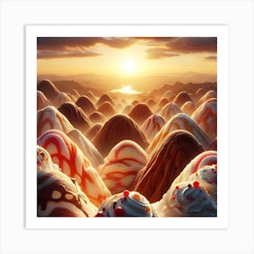 Ice Cream Mountains Art Print