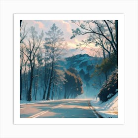 Road In Winter Art Print