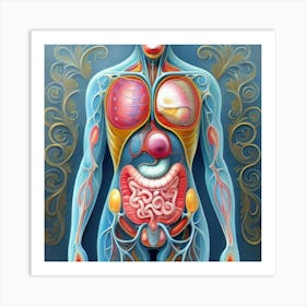Organs Of The Human Body 1 Art Print