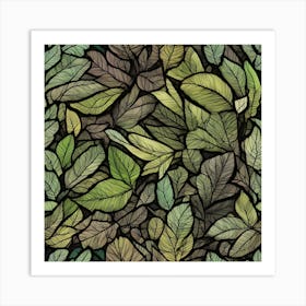 Abstract Leaves Art Print