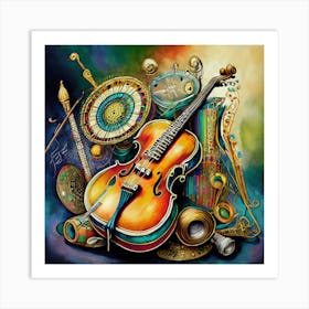 Music And Instruments Art Print