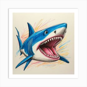 Blue Shark 1 Art Print