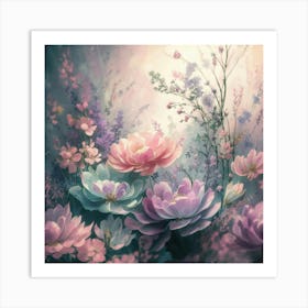 Flowers In The Garden Art Print