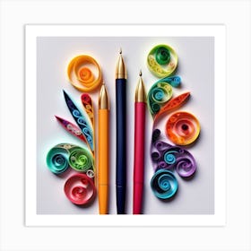 Decorative pens Art Print