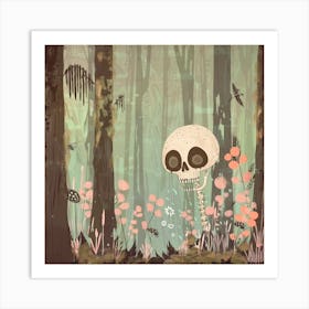 Skeleton In The Woods 5 Art Print