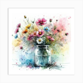 Flowers In A Jar 2 Art Print