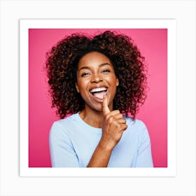 African American Young Woman Smiling With An Expression Of Happiness And Success Isolated Against Art Print