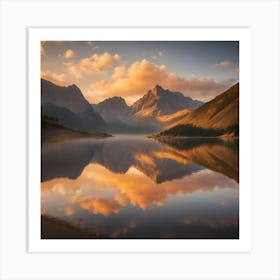 The Sun Going Down t in the Mountains Art Print