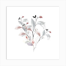 Abstract Flowers.Printed wall painting, high-level art. Art Print