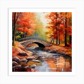 Autumn Bridge 13 Art Print