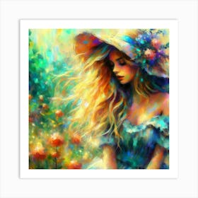 Girl In A Hat Art Print