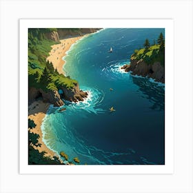 Beach Scene Art Print