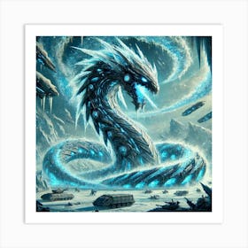 A Sci Fi Themed Scene Showcasing The Yin Ice Serpe Art Print