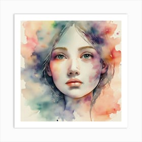 Watercolor Of A Girl 39 Art Print