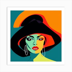 Woman In A Hat 24 Art Print