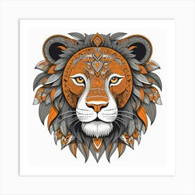 Lion Head 3 Art Print