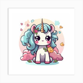 Cute Unicorn 233 Art Print