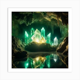 Green Crystals  Art Print