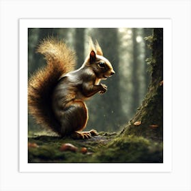 Squirrel In The Forest 78 Art Print