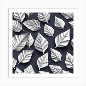 White Paper Leaves Art Print