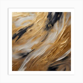 Abstract Gold Painting 4 Art Print