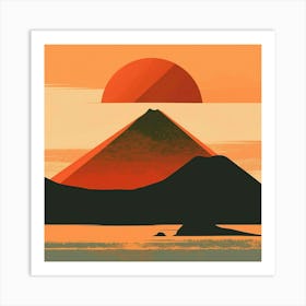 Sunset Over A Mountain 1 Art Print