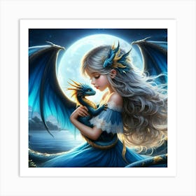 Girl With A Dragon Art Print