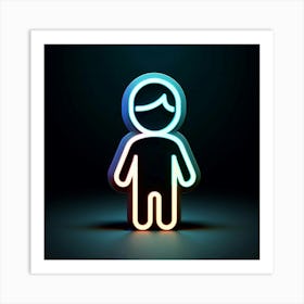 Neon Sign - Person Stock Videos & Royalty-Free Footage Art Print