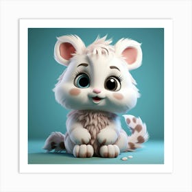 Cute Cartoon Cat Art Print